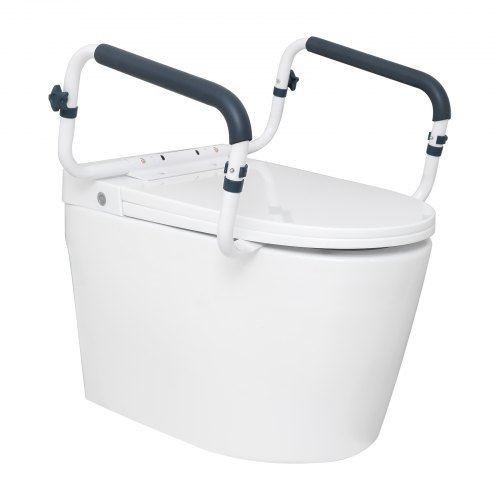 Toilet Safety Rail, 300LBS Capacity Toilet Seat Frame, Adjustable Width Fit Most Toilets, Easy Installation, Toilet Handles Grab Bars with Padded Armrests for Handicap, Disabled, Seniors - Image 1