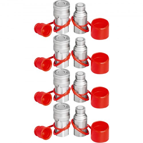 Hydraulic Quick Connect 1/2 Body With 1/2" Npt Thread Hydraulic Coupler 4 Pairs Hydraulic Coupling Quick Connect 45.5 L/Min Hydraulic Quick Coupler (Iso 16028) - Image 1