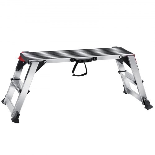 Folding Work Platform, 660 Lbs Load Capacity, Aluminum Drywall Stool Ladder, Heavy Duty Work Bench W/ Non Slip Feet, Ideal For Washing Vehicles, Cleaning, Painting, Decorating - Image 1