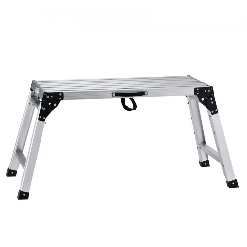 Adjustable Work Platform, 330 Lbs Load Capacity, Folding Aluminum Drywall Stool Ladder, Non Slip Work Bench W/ Portable Handle, Heavy Duty For Washing Vehicles, Cleaning, Painting, Decorating - Image 1