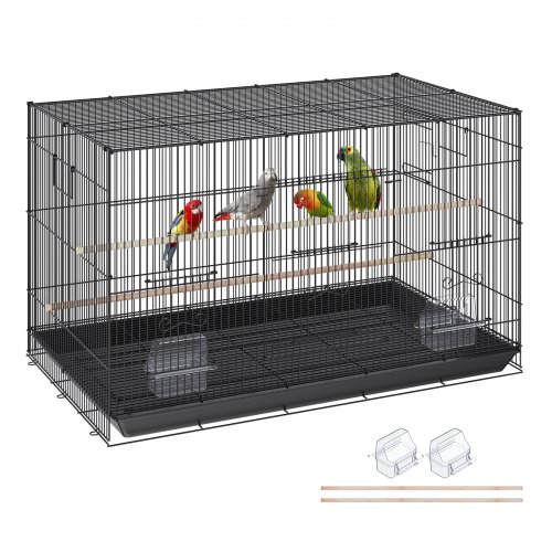 30 inch Bird Cage, Metal Large Parakeet Cages for Cockatiels Small Parrot Budgies Lovebirds Canaries, Pet Bird Cage with Rolling Stand and Tray - Image 1