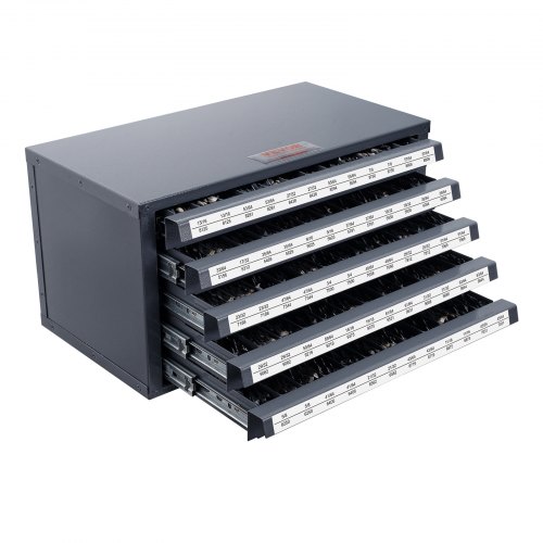 Drill Bit Dispenser Cabinet, Five-Drawer Drill Bit Organizer Cabinet for 33/64" to 63/64" Steel Drill Dispenser Organizer Cabinet with Labels, Stackable Drill Dispenser for Drill Bit Storage - Image 1