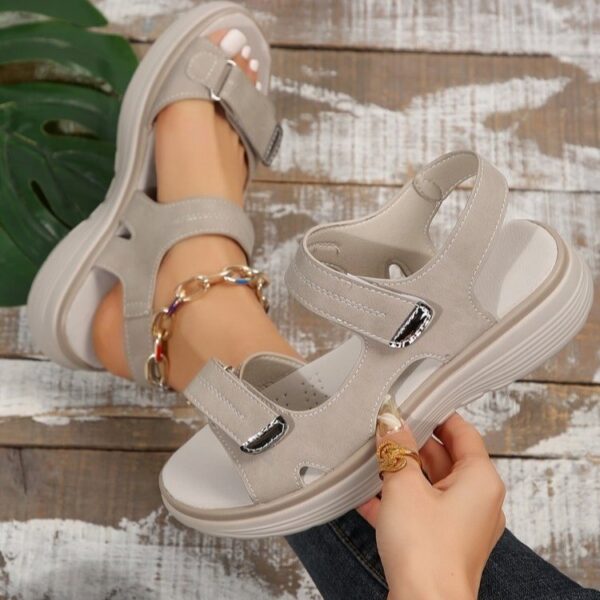 Casual Velcro Design Sandals Summer Comfortable Fish Mouth Sports Sandals Women Lightweight Beach Shoes - Image 5
