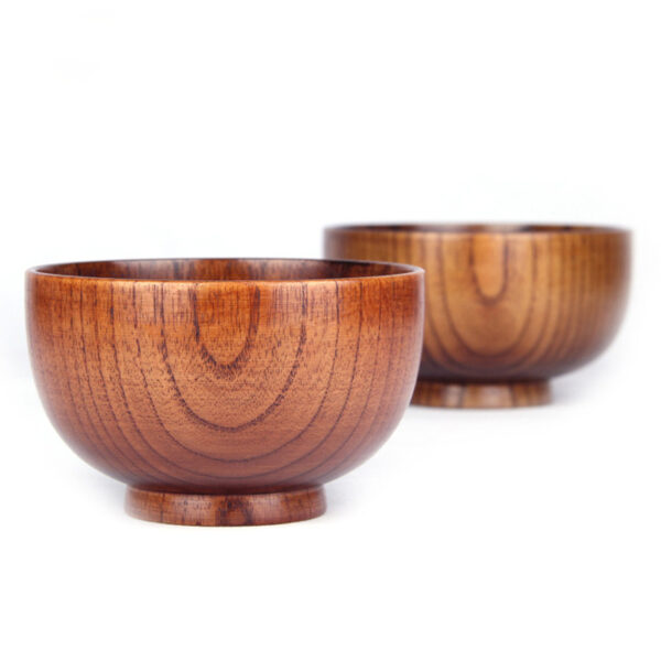 Wooden Utensils Wooden Bowl Japanese Style Wood Rice Soup Bowl Salad Bowl Food Container Large Small Bowl For Kids Tableware - Image 5