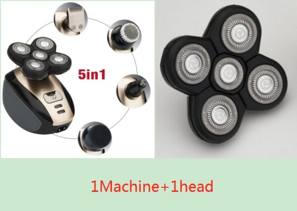 5 In 1 Rechargeable Shaving Multifunctional Electric Shaver 5 Blade Razor For Men Shaved Head Machine Beard Nose Hair Trimmer - Image 8