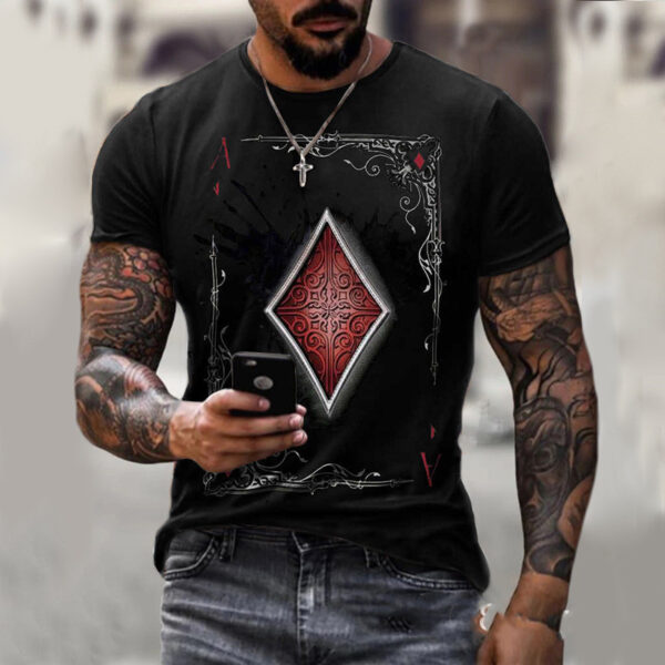Playing Card Printing Men'S T Shirt Top - Image 3