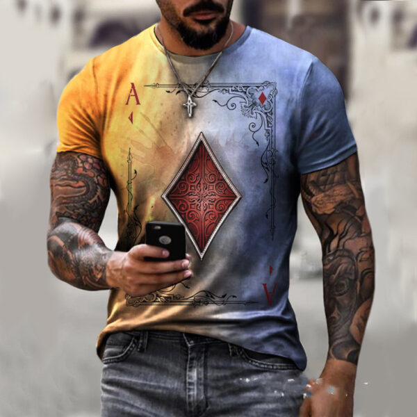 Playing Card Printing Men'S T Shirt Top - Image 5