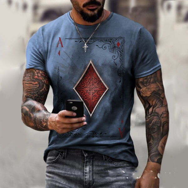 Playing Card Printing Men'S T Shirt Top - Image 4