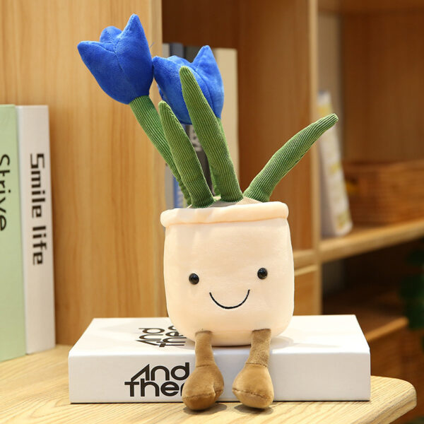 Smiling Face Succulent Tulip Green Plant Ornaments Rag Doll Balcony Decoration Plush Toy Doll - Image 4