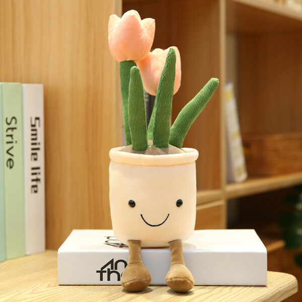 Smiling Face Succulent Tulip Green Plant Ornaments Rag Doll Balcony Decoration Plush Toy Doll - Image 7