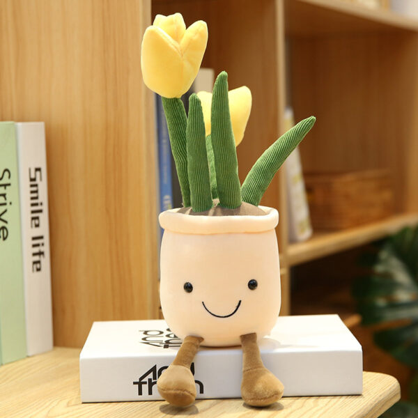Smiling Face Succulent Tulip Green Plant Ornaments Rag Doll Balcony Decoration Plush Toy Doll - Image 6