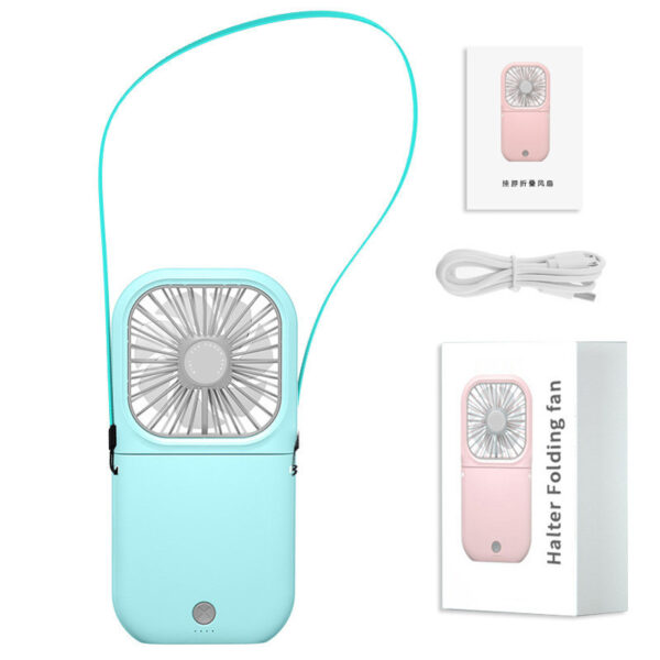 Foldable Fan Hands Free Neck Fan Band Hands Free Hanging Usb Rechargeable Dual Cooling Fan Mini Air Cooler Summer Portable - Image 3