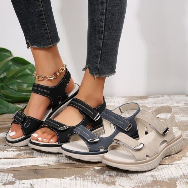 Casual Velcro Design Sandals Summer Comfortable Fish Mouth Sports Sandals Women Lightweight Beach Shoes - Image 2