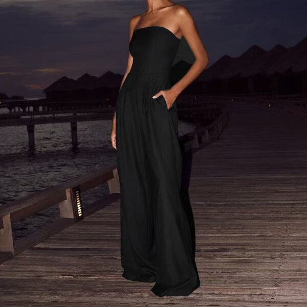 Loose Tube Top Jumpsuit Ins Fashion Backless Wide Leg Long Pants Overalls Women'S Clothing - Image 3