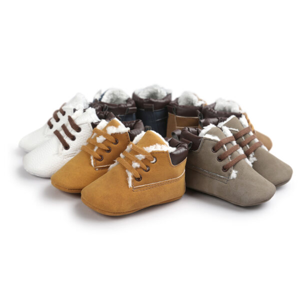 Winter Baby Boys Shoes Suede Leather Sneaker Toddler Baby Shoes Anti Slip Soft Soled Lace Up Snow Boots Warm Baby Boot - Image 3