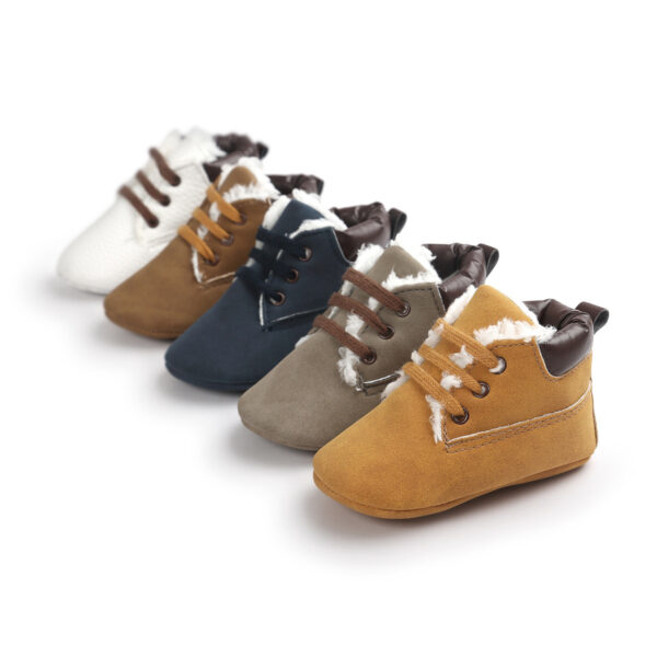 Winter Baby Boys Shoes Suede Leather Sneaker Toddler Baby Shoes Anti Slip Soft Soled Lace Up Snow Boots Warm Baby Boot - Image 4
