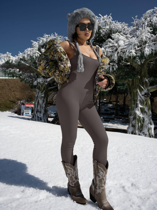 Women'S Stretch Tights Suspender Tank Top - Image 4