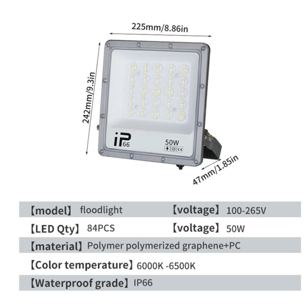 Lighting Lamp Led Floodlight, Outdoor Waterproof Strong Light, Ultra Bright Construction Site Factory Rv Room Searchlight, Outdoor High Power - Image 6