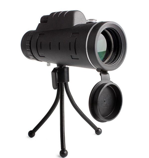 Compatible With Apple, Monocular Telescope Zoom Scope With Compass Phone Clip Tripod - Image 5