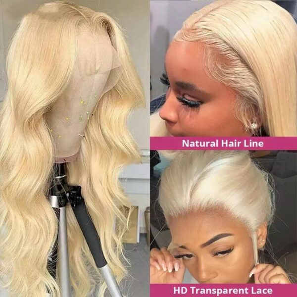 Long Curly Hair Light Blonde Big Waves African Women'S Lace Wig - Image 6