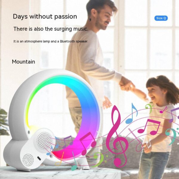 Creative Q Light Analog Sunrise Digital Display Alarm Clock Bluetooth Audio Intelligent Wake Up Q Colorful Atmosphere Light - Image 3
