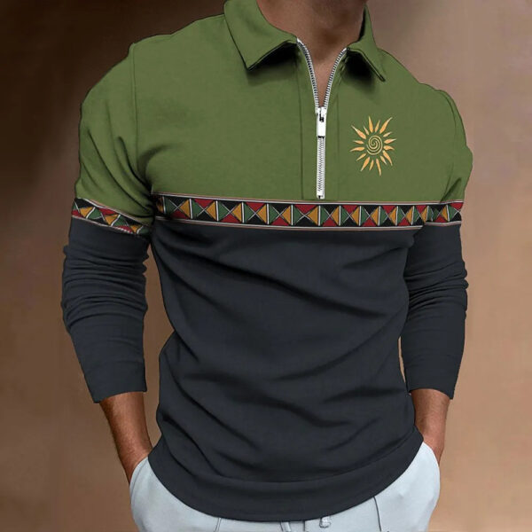 Men'S Retro Color Printing Fashion Sports Golf Top Casual T Shirt - Image 4