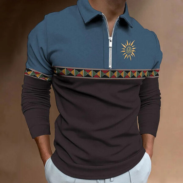 Men'S Retro Color Printing Fashion Sports Golf Top Casual T Shirt - Image 3