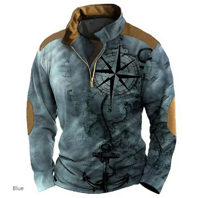 Men'S Retro Color Printing Fashion Sports Golf Top Casual T Shirt - Image 9