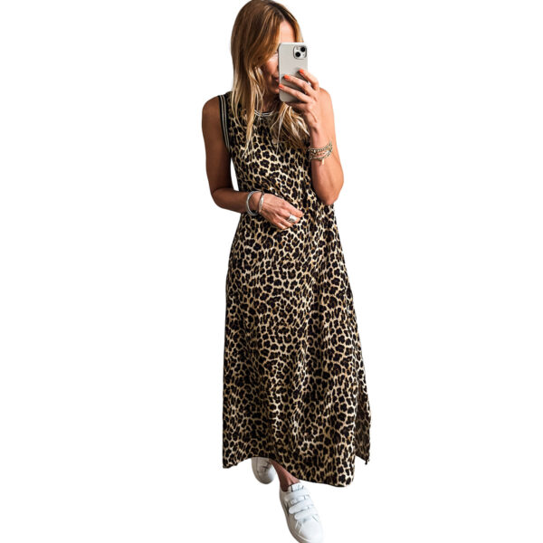 Leopard Print Women'S Clothing Spaghetti Straps Sleeveless Dress - Image 5