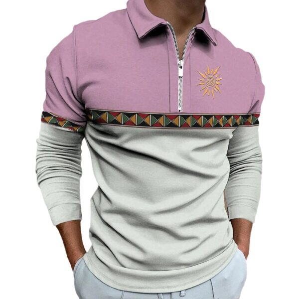 Men'S Retro Color Printing Fashion Sports Golf Top Casual T Shirt - Image 5