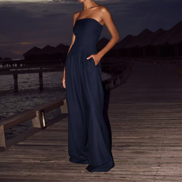 Loose Tube Top Jumpsuit Ins Fashion Backless Wide Leg Long Pants Overalls Women'S Clothing - Image 5