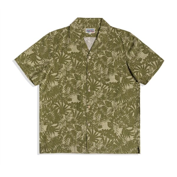 Vintage Printed Seersucker Cuban Collar Shirt - Image 6